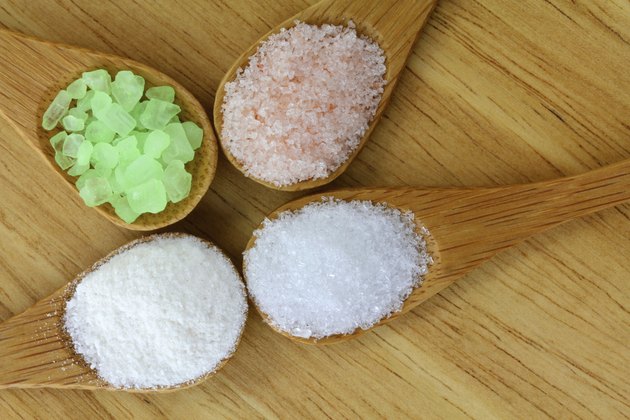 Different Salt in a wooden spoon