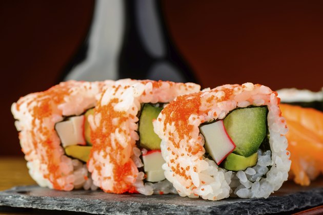 California rolls sushi closeup