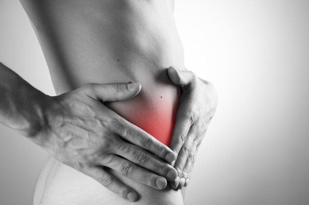 Pain in a man's body. Attack of appendicitis