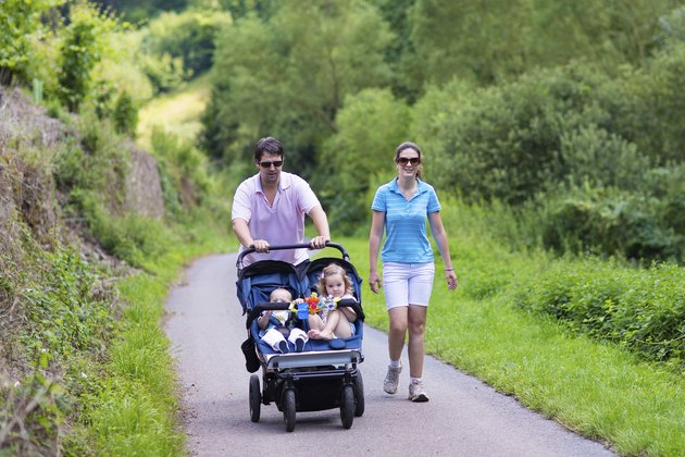 Parents with double stroller