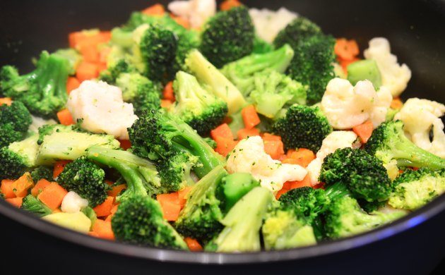 Steamed vegetables closeup