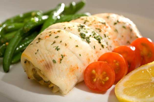 Crab Stuffed Flounder and Tomatoes