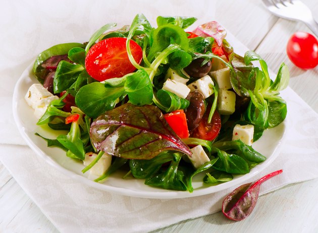 Healthy fresh Salad with feta cheese