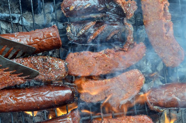 Sausage on a grill