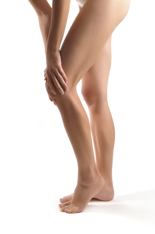 Acute pain in a knee at the young women