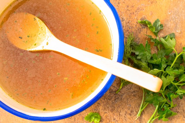 Broth top view