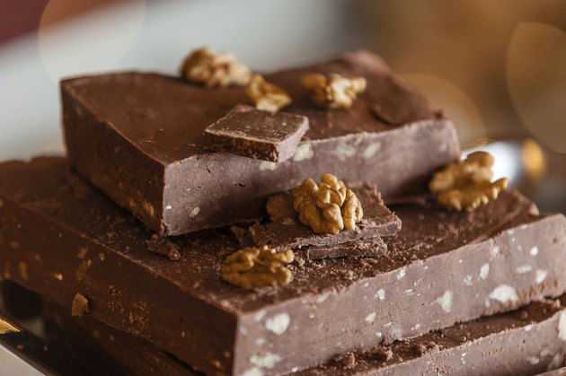 Chocolate bar with nuts