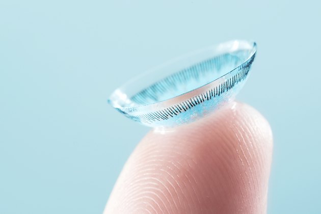 contact lens on finger