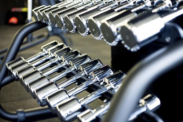 The Heavy Weight Section of The Fitness Centre Including Lots Of Dumbbells