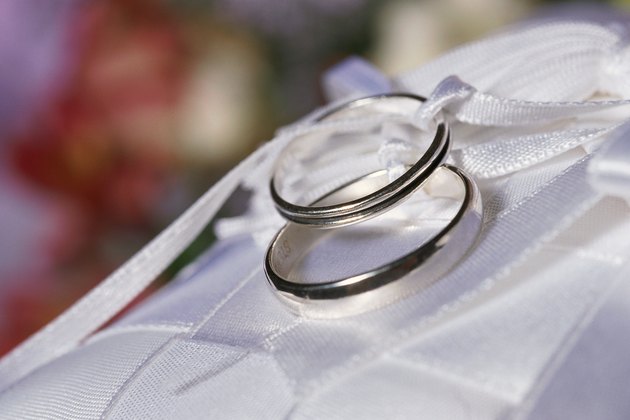 Wedding rings and ribbons