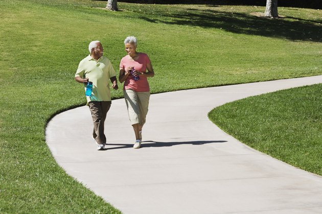 Senior couple walking