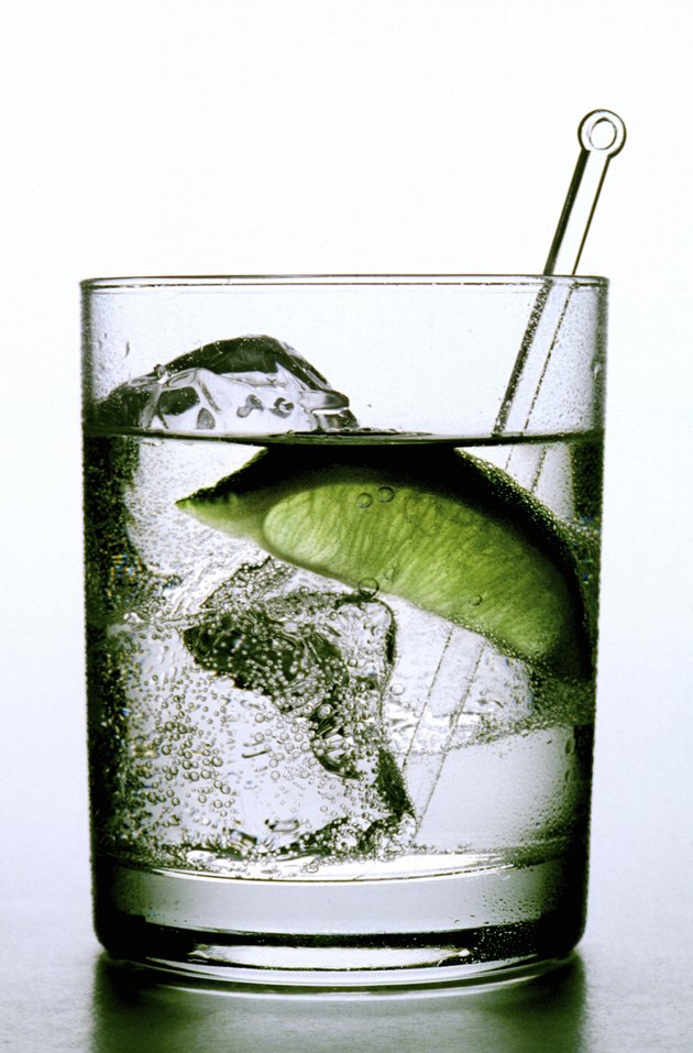 Gin and tonic with a lime wedge