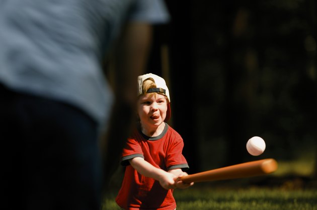 Boy playing baseball