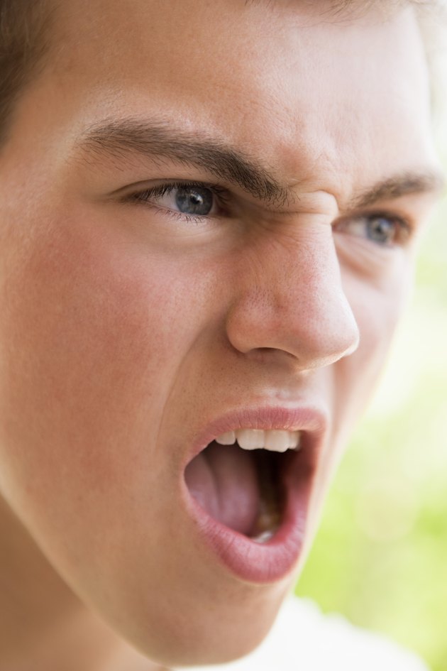 Angry teenage boy