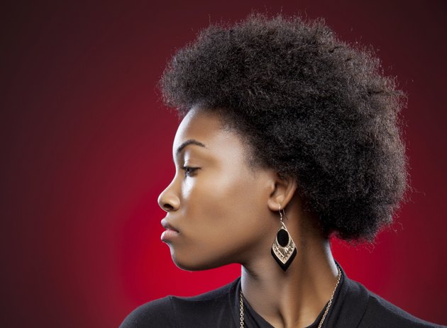 Young black beauty with afro hairstyle