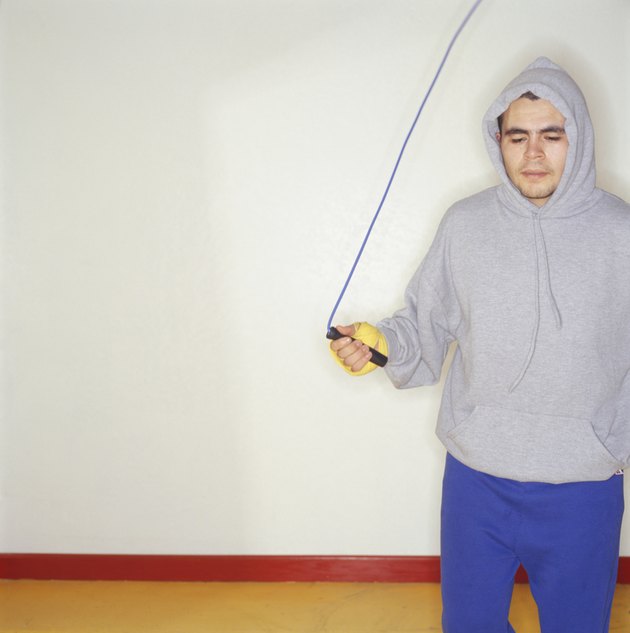 Boxer with skipping rope