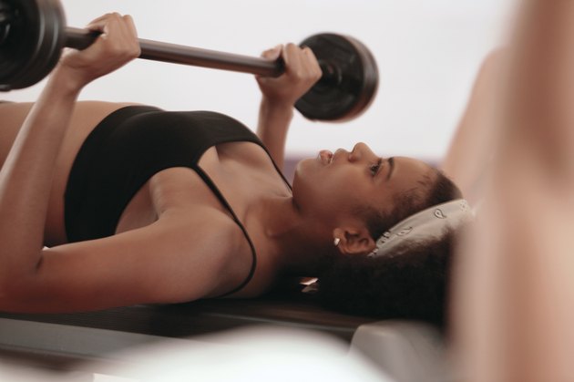 Woman lifting weights