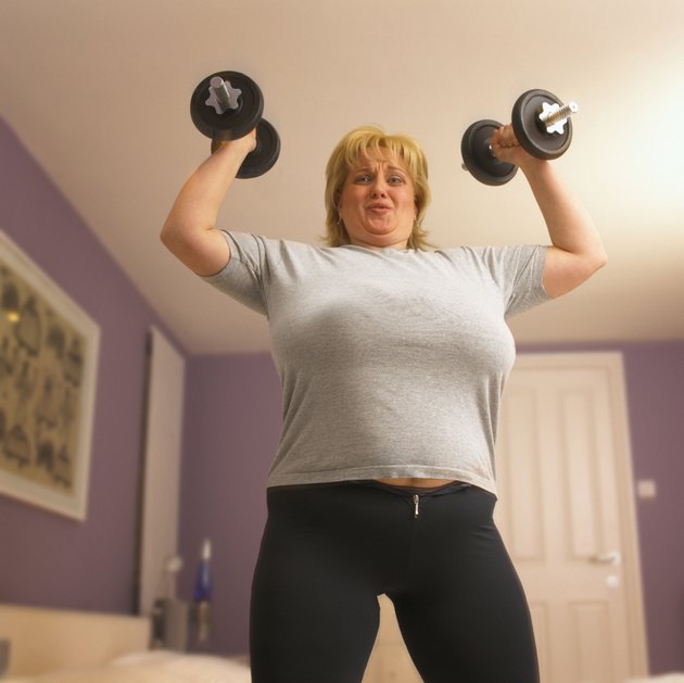 Woman lifting weights