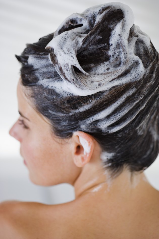 Woman washing her hair