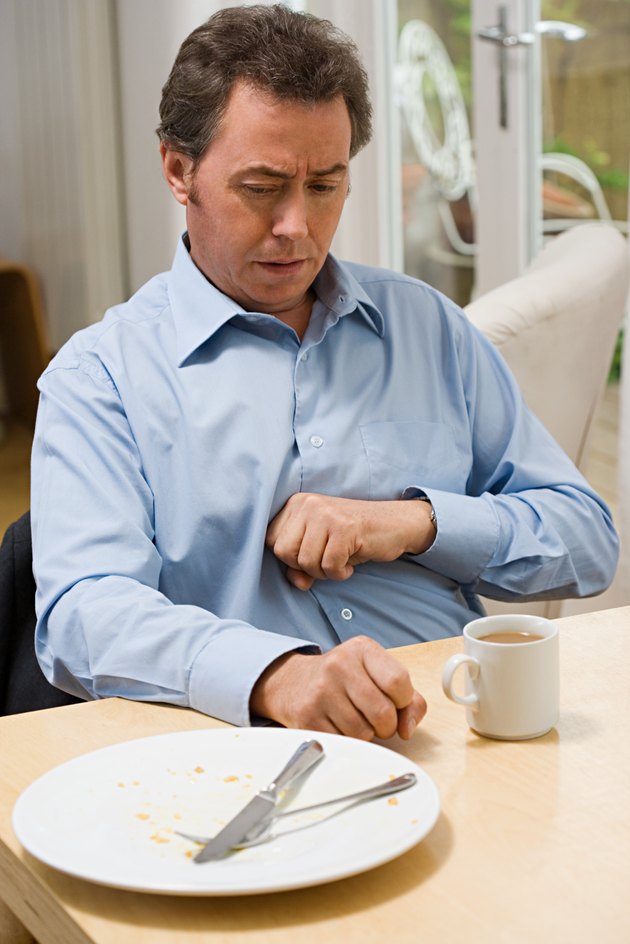 Man with indigestion
