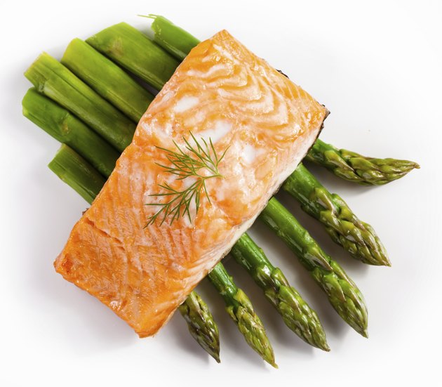 Grilled salmon and asparagus