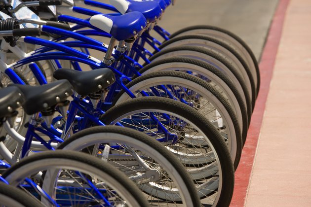 Bicycle parked on the beach, San Diego, California, USA