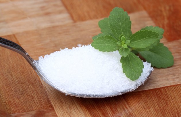 Stevia with spoonful of suger