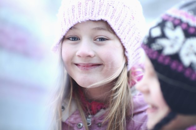 Portrait of girl in woolly hat