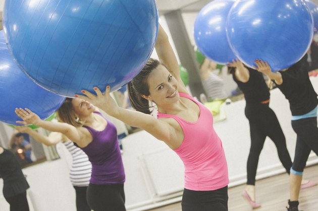 Exercise with pilates ball