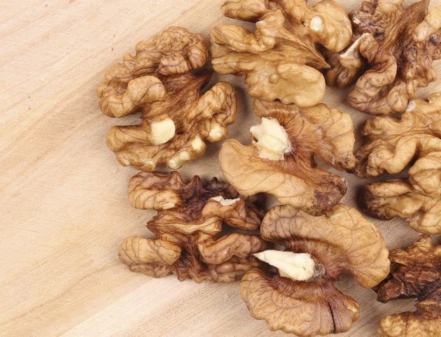 Close up of bunch walnut kendels.