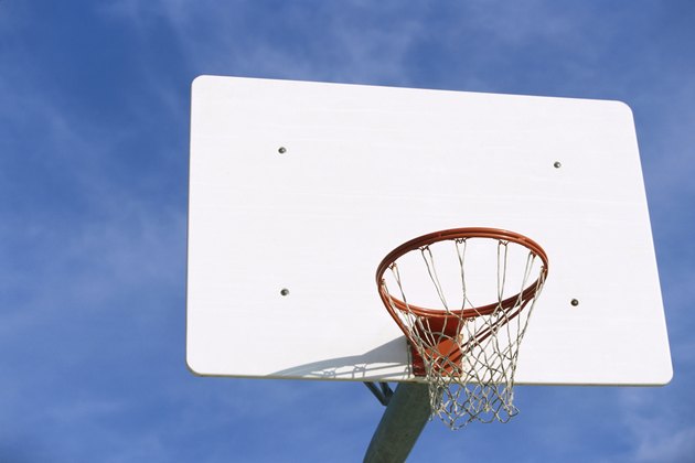 Low angle view of a basketball hoop