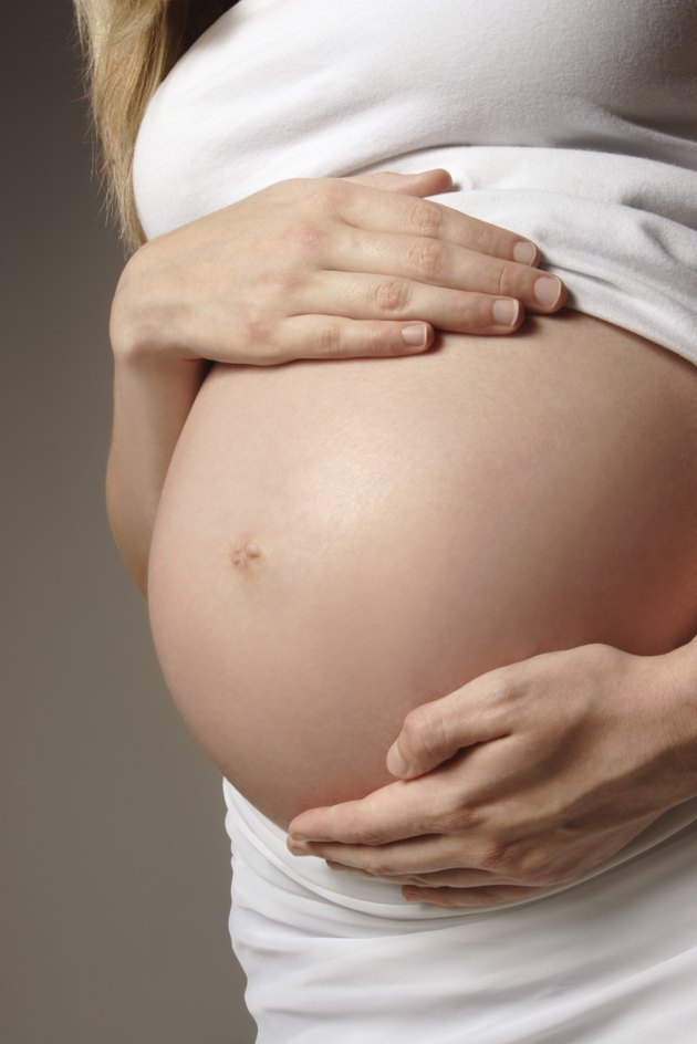Front view of a pregnant woman