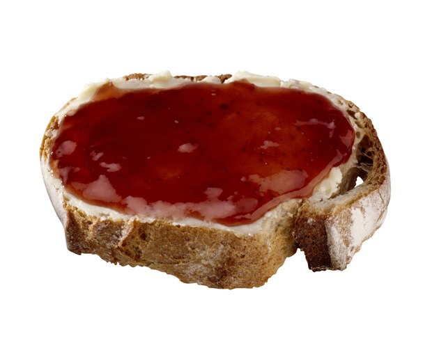 Slice of Bread with Butter and Jam