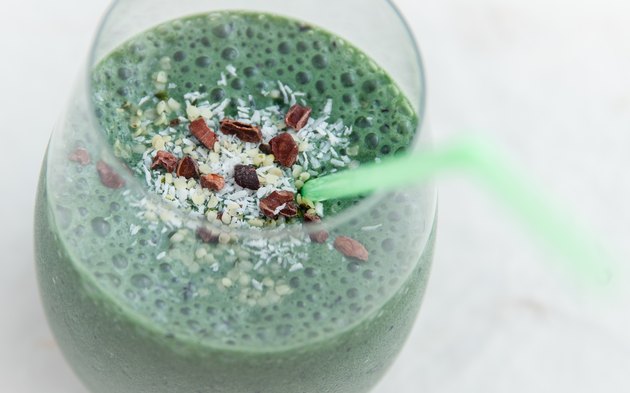Smoothie with drinking straw