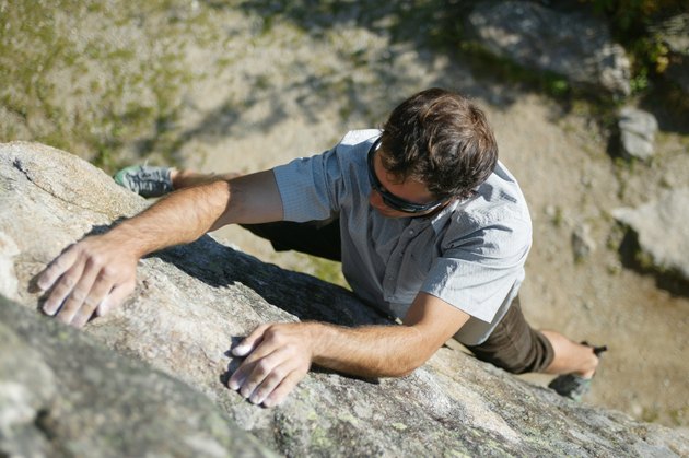 Man rock climbing