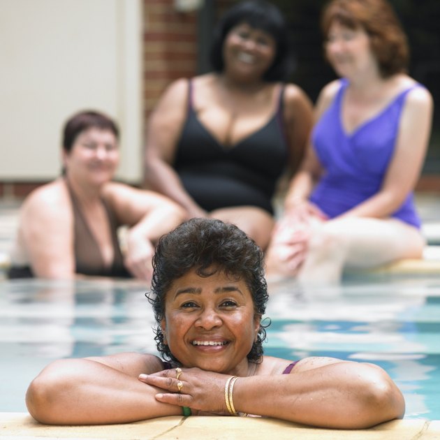 Multi-ethnic senior women in swimming pool