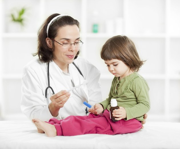 Cute little girl at the doctor's office