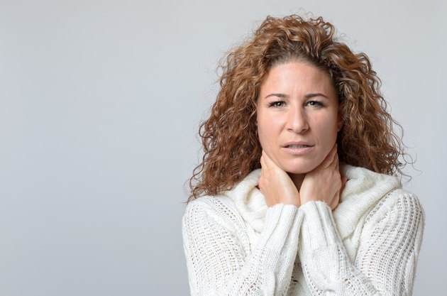 woman with a pained serious expression