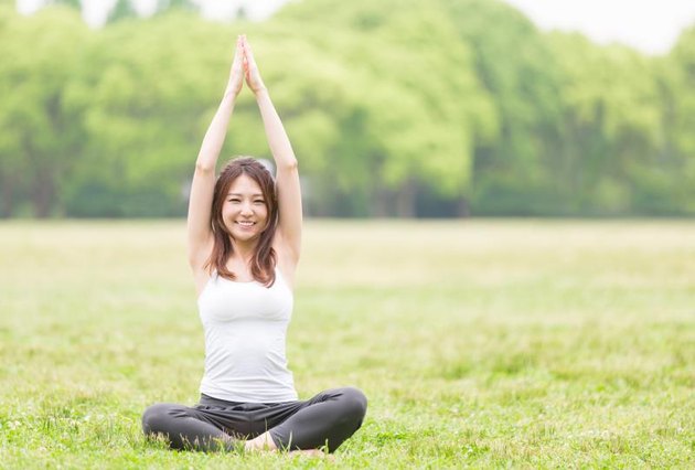 Woman stretching