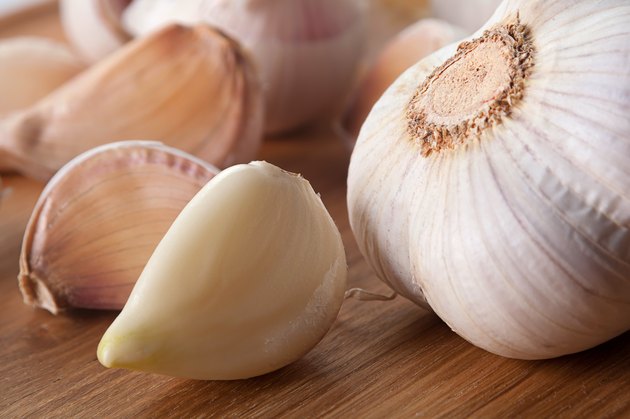 Garlic on table