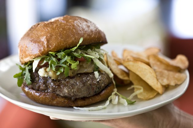 Hamburger on Plate