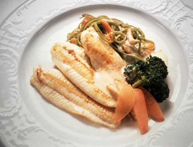 Fish Fillet with Green Vegetable Noodles