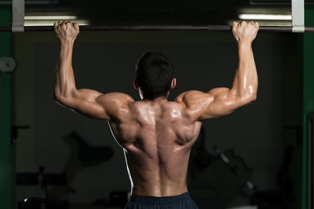 Young Athlete Doing Pull Ups