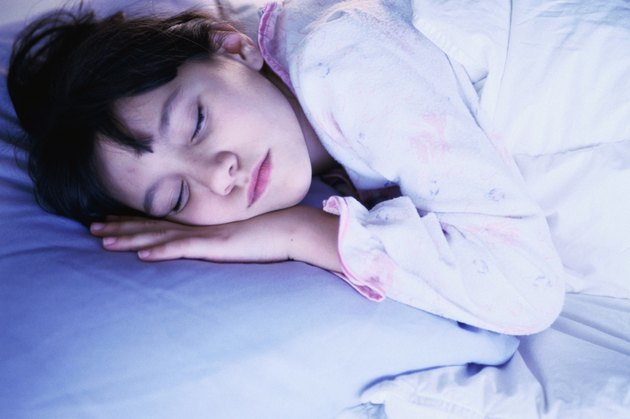 portrait of young girl asleep