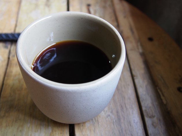 Hot black coffee