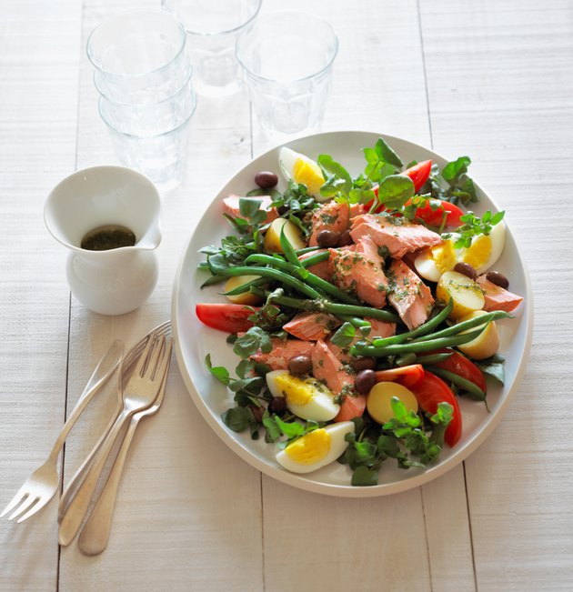 Poached Salmon Nicoise Salad