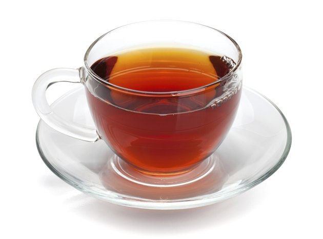 Black tea in glass cup