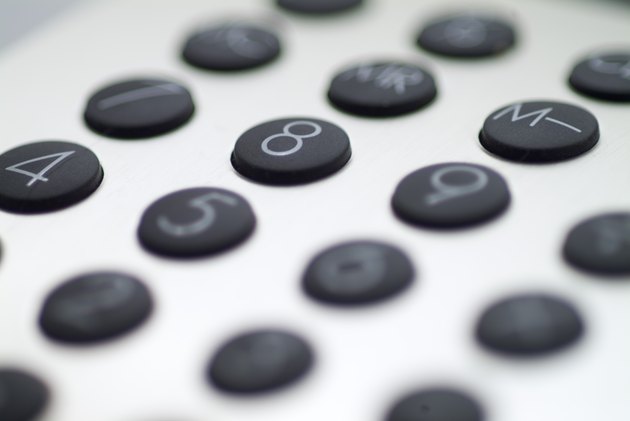 Close-up of a keypad of a calculator