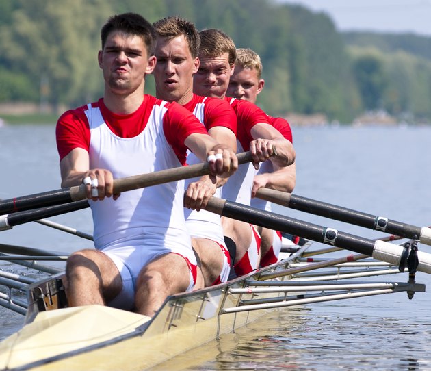 Rowers during the start