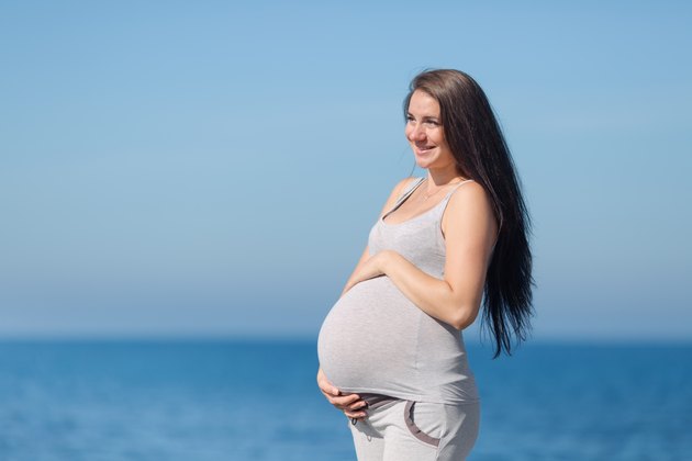 Pregnant woman at the sea